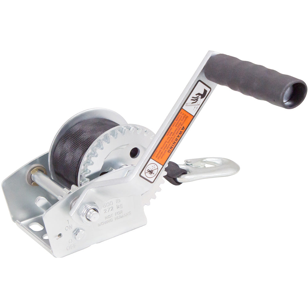 Load Rite Single-Speed Trailer Winch - 600lbs - 12' Strap - 6089.12