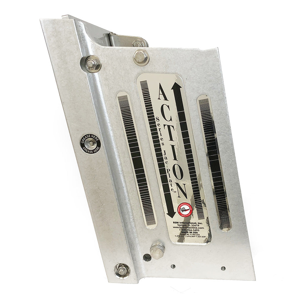 Bob's Machine 8" Setback Action Series Hydraulic Jack Plate - Silver - 100-108001-NOPC-NOSPN-NG