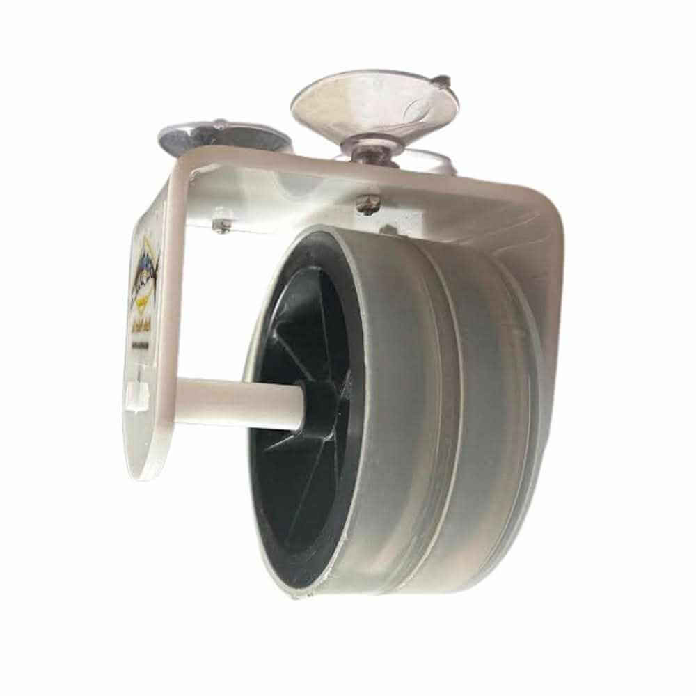 Deep Blue Marine FC-4 fluorocarbon leader dispenser with suction cup mount holding 4 spools for fishing line organization
