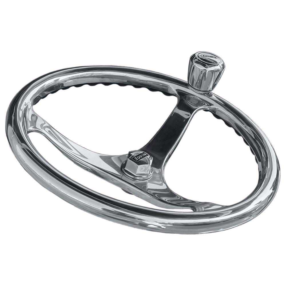 Edson Marine 14.5-inch Stainless Steel ComfortGrip PowerWheel with PowerKnob - 1710ST-14-KIT