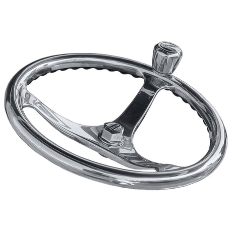 Edson Marine 14.5-inch Stainless Steel ComfortGrip PowerWheel with PowerKnob - 1710ST-14-KIT