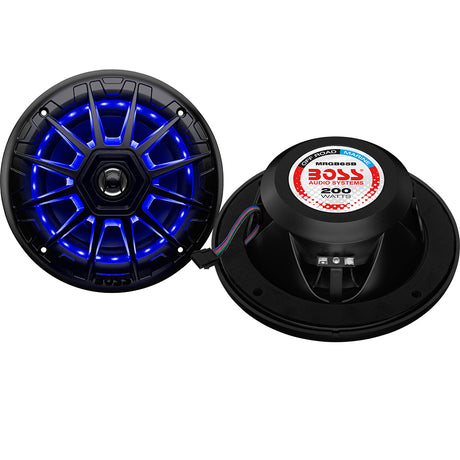 Boss Audio MRGB65B 6.5-Inch Marine Speakers with RGB LED Lighting and 200W Power Output - MRGB65B