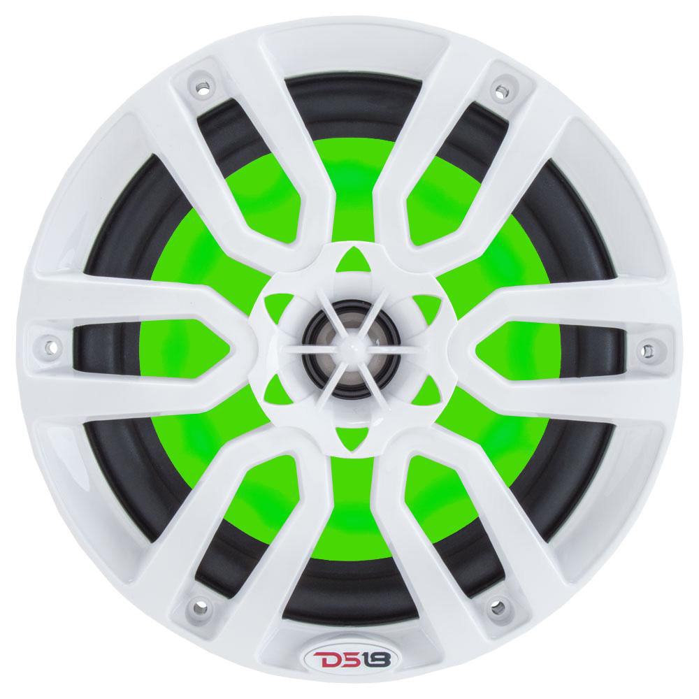 DS18 HYDRO 6.5" 2-Way Marine Speakers w/RGB LED Lights 300W - White - NXL-6