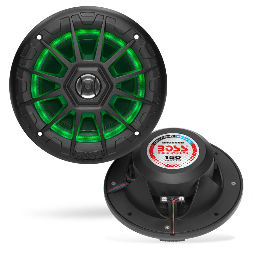 Boss Audio MRGB55B 5.25-inch Marine Speakers with RGB Lighting - Black - MRGB55B