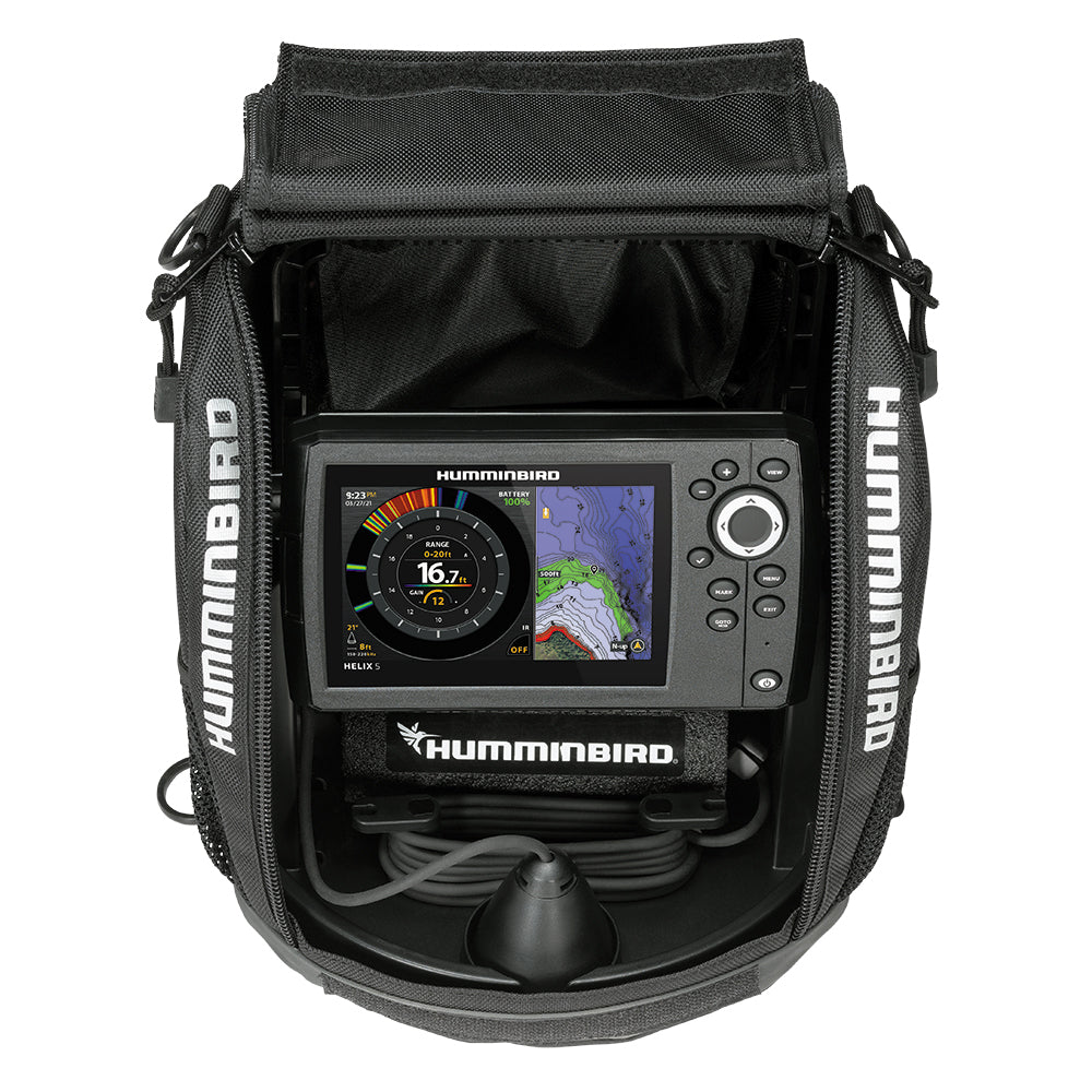 Humminbird ICE HELIX 5 CHIRP GPS G3 All-Season Fish Finder with Dual Spectrum Sonar and Built-in GPS - 411740-1