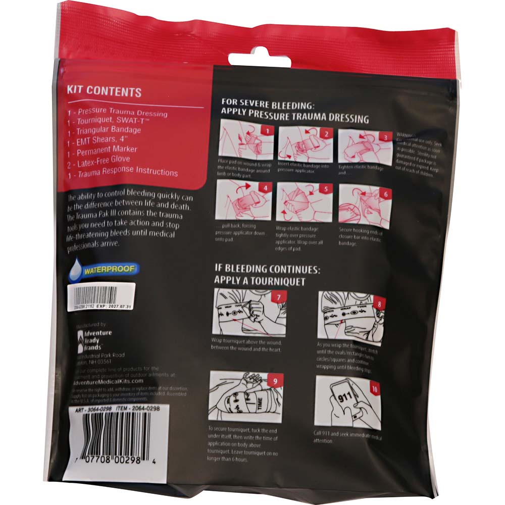 Adventure Medical Kits Trauma Pak III * Advanced Emergency Trauma First Aid Kit with Israeli Bandage and Tourniquet