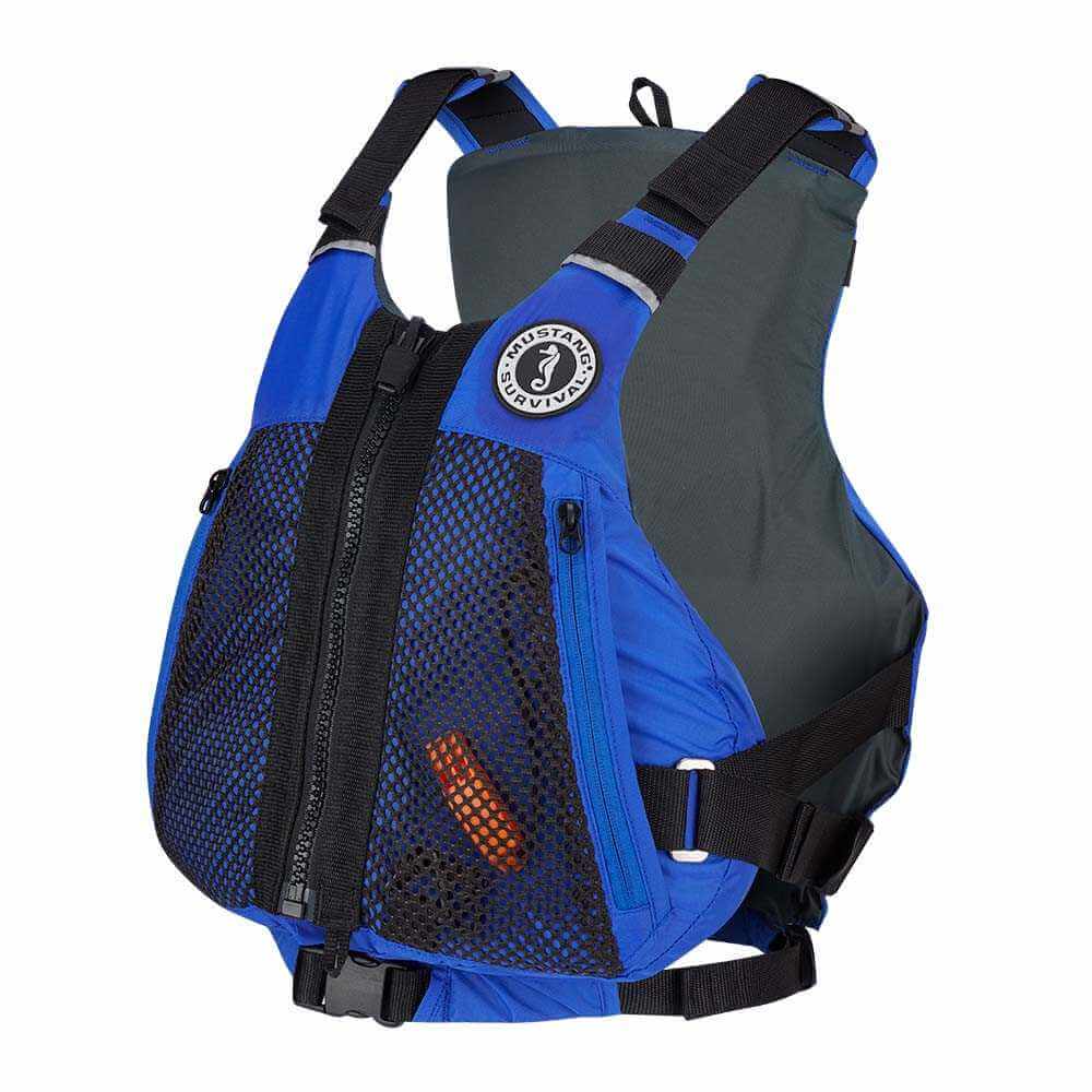 Blue Mustang Trident Foam Vest Small/Medium with adjustable neoprene shoulders and mesh pockets