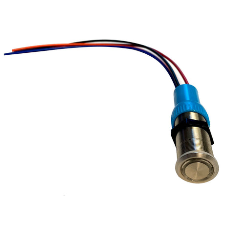 Bluewater 22mm Push Button Switch - Off/On/On Contact - Blue/Green/Red LED - 4' Lead - 9059-3113-4 