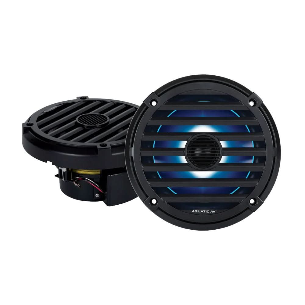 Aquatic AV ELITE 6.5 - inch RGB Marine Speakers - Black Pair - EL424 - Anchor Express