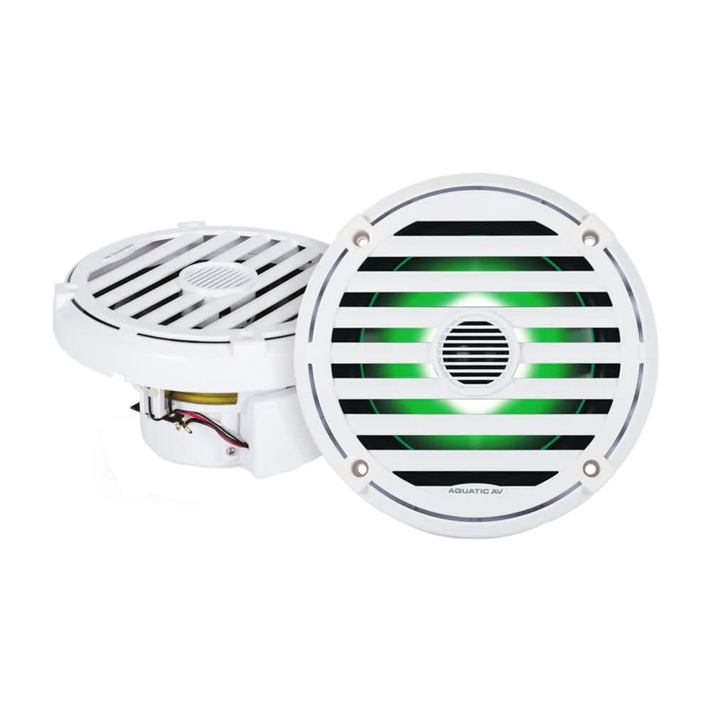 Aquatic AV ELITE 6.5 - inch RGB Marine Speakers - White Pair - EL423 - Anchor Express