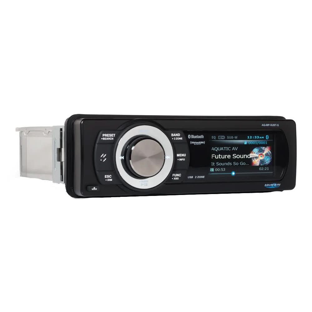 Aquatic AV MP5+ Stereo (Adventure+ Series) Waterproof Marine Audio System with 3 - Color LCD and Sirius XM Compatibility - MP521 - Anchor Express