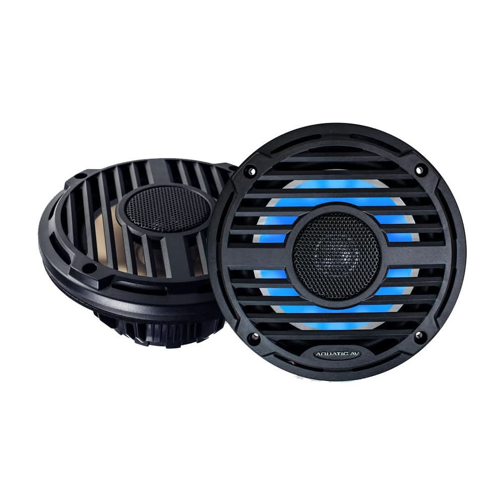 Aquatic AV PRO Classic 6.5 - Inch Waterproof RGB Marine Speakers - Black - PC412 - Anchor Express