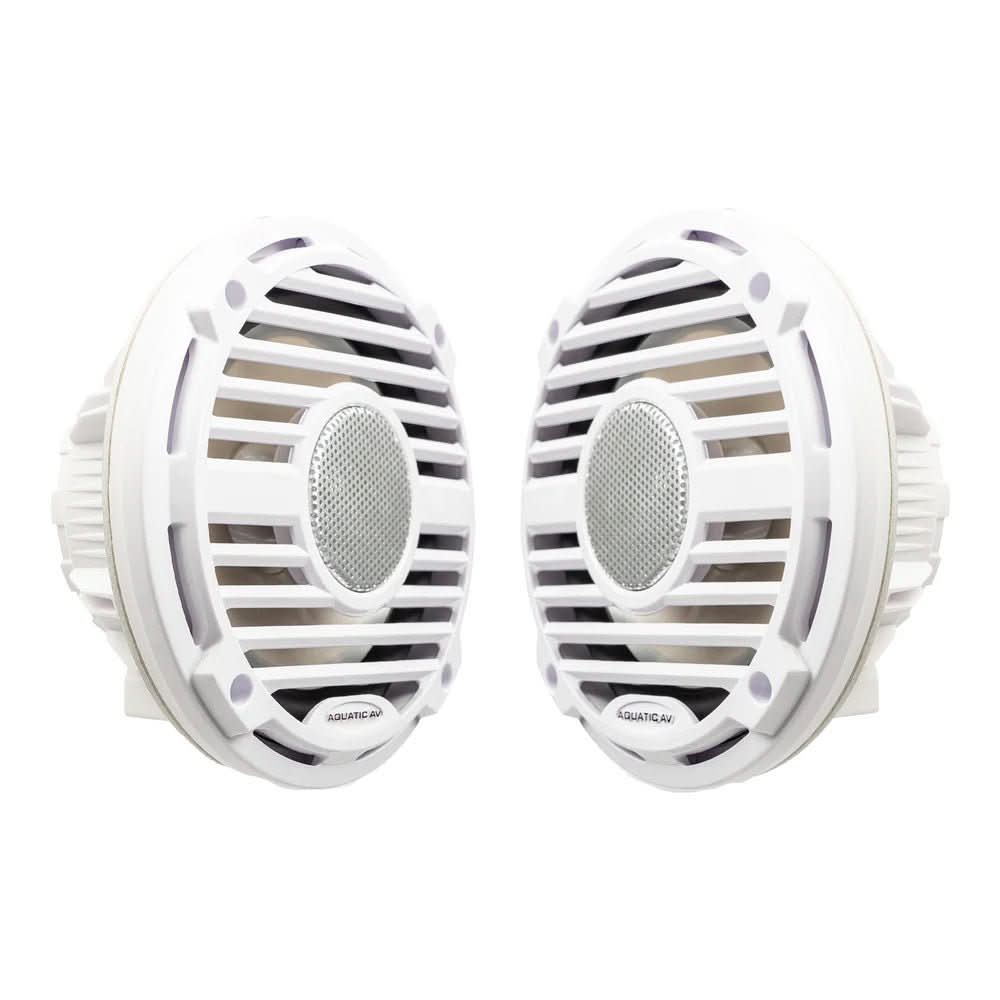 Aquatic AV PRO Classic 6.5 - inch Waterproof RGB Marine Speakers - White - PC410 - Anchor Express