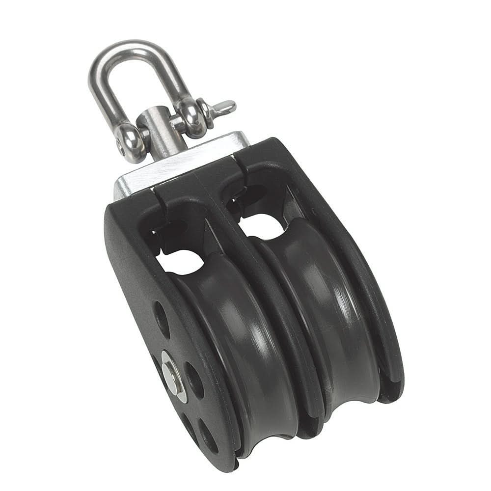 Barton Marine Size 3 45mm Plain Bearing Pulley Block Double w/Swivel - Anchor Express