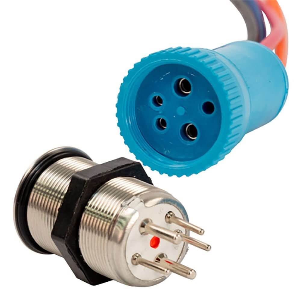 Bluewater 22mm Push Button Switch - Off/On Contact - Blue/Red LED - 4' Lead - Anchor Express