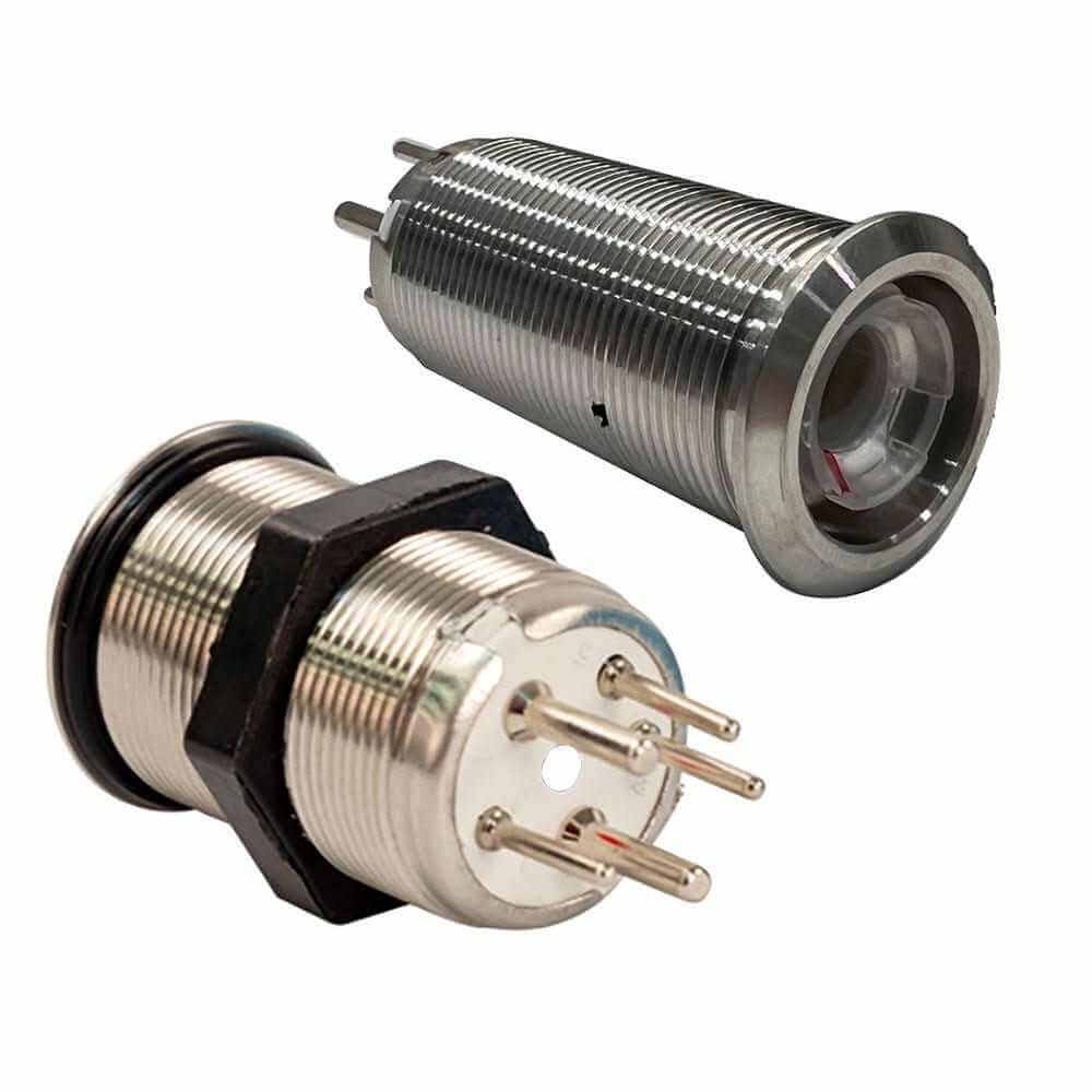 Bluewater 9059-3114 22mm marine control panel push button switch with corrosion-resistant stainless steel and LED indicator