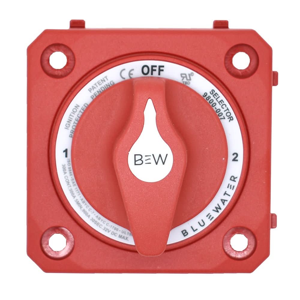 Bluewater Off/1/2/Both Battery Switch - Panel Mount - Red - 9800 - 007 - 10 - Anchor Express