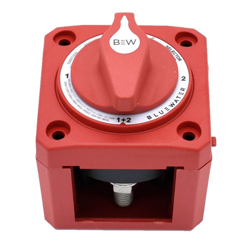 Bluewater Off/1/2/Both Battery Switch - Surface Mount, Red, Part Number 9800 - 007 - 11 - 9800 - 007 - 11 - Anchor Express