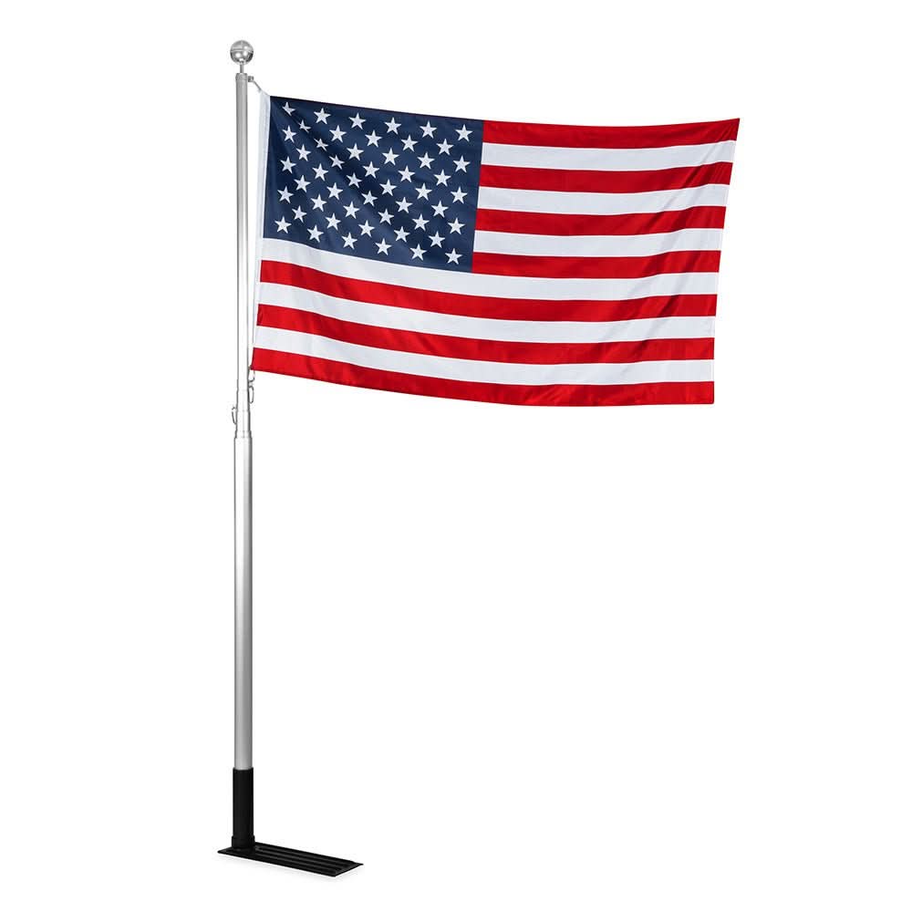 Camco 20' Telescoping Camper/RV Flagpole w/Base Foot & U.S. Flag - Anchor Express