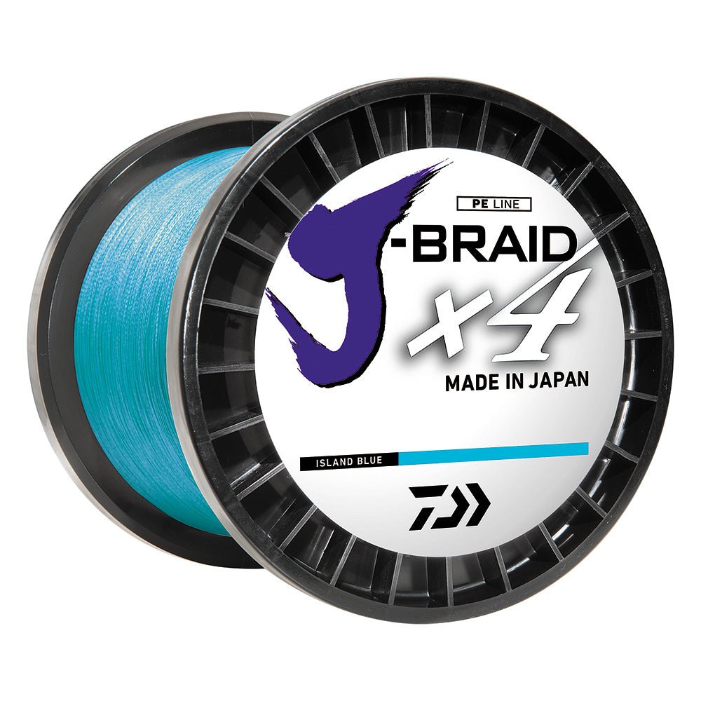Daiwa J - BRAID x4 Braided Line - 30 lbs - 300 yds - Island Blue - JB4U30 - 300IB - Anchor Express