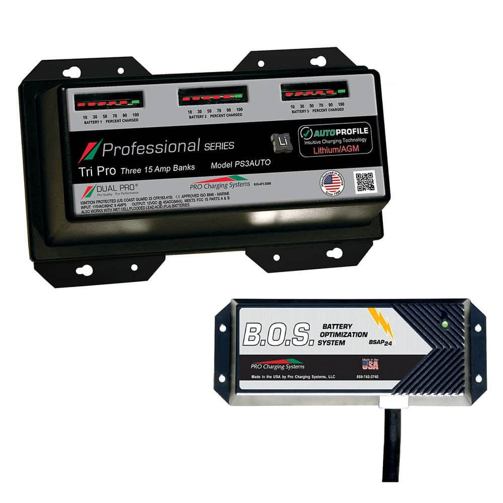 Dual Pro PS3 Auto 3 Bank Battery Charger w/3 Bank B.O.S. - Anchor Express