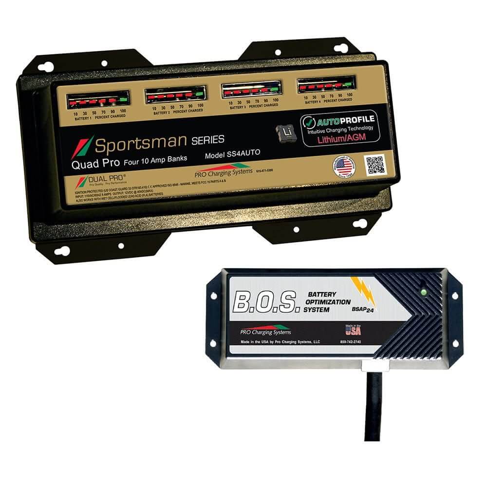 Dual Pro SS4 Auto 4 Bank Battery Charger w/3 Bank B.O.S. - Anchor Express