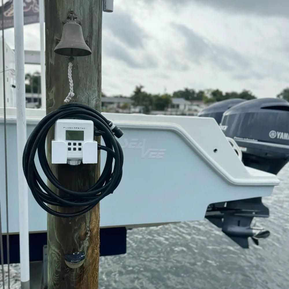 Flushmaster Outboard Flushing System SM-FM2009 with dual outlets and two 9-foot marine-grade hose kits for twin-engine boat maintenance
