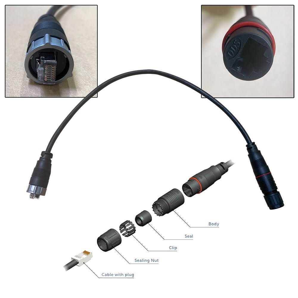 Furuno RJ45 to HUB102 Cable 0.5M Waterproof RJ45 (M) to RJ45 Adapter - Anchor Express