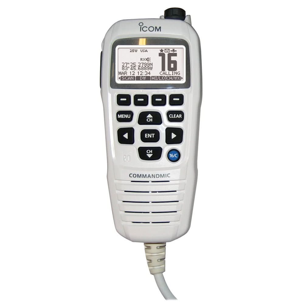 Icom HM195 CommandMic™ IV with White BlackLit LCD - Super White - HM195GW 62 EXP - Anchor Express