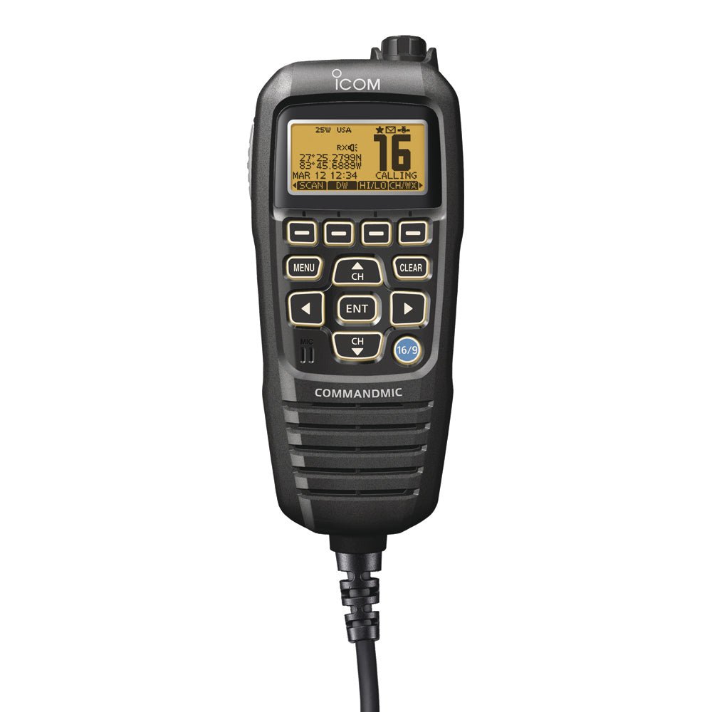 Icom HM195 CommandMic IV w/Yellow BlackLit LCD - Black - HM195B 41 EXP - Anchor Express