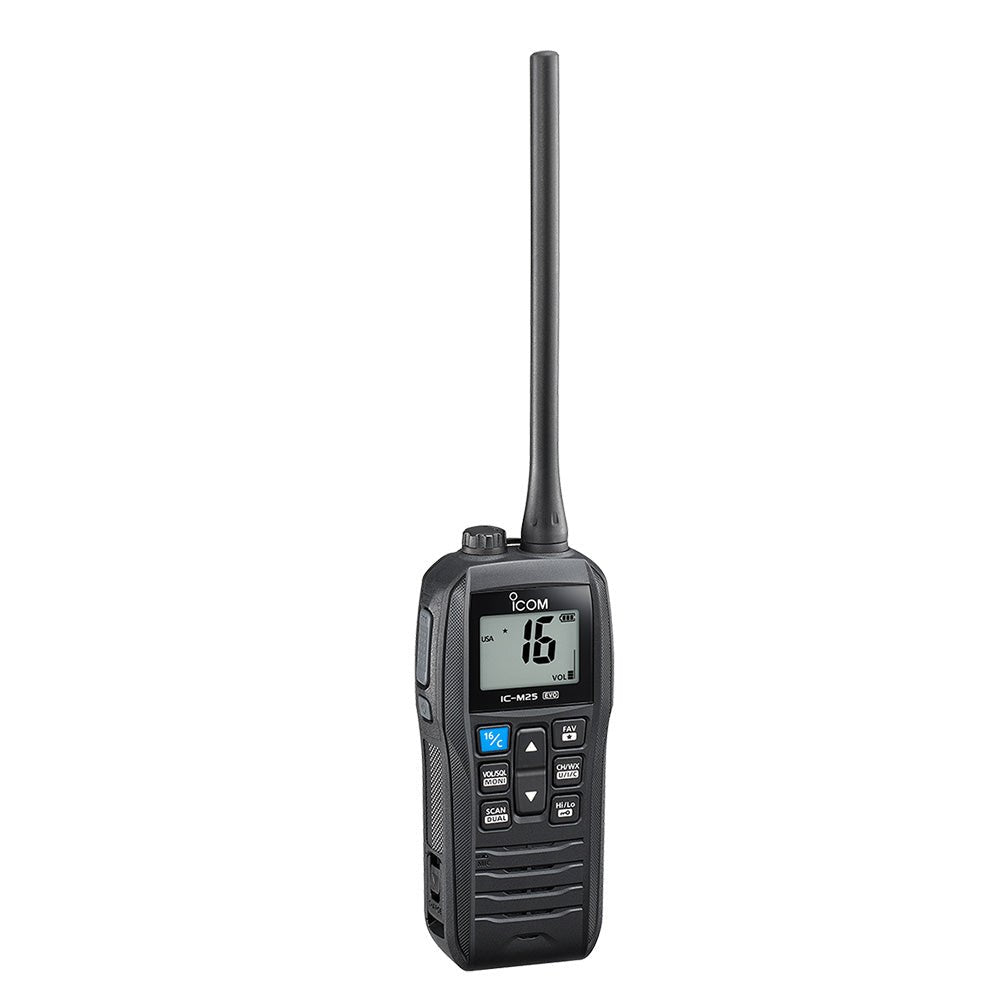 Icom M25 EVO Handheld VHF Radio - Black - M25 EVO BLACK 61 - Anchor Express