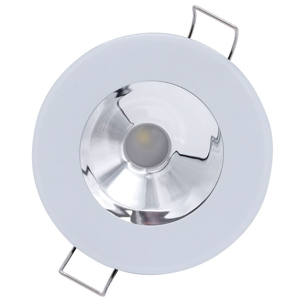 Lumitec Illusion Flush Mount LED Down Light - Spectrum RGBW - Cool White - White Housing - Chrome Reflector - Anchor Express