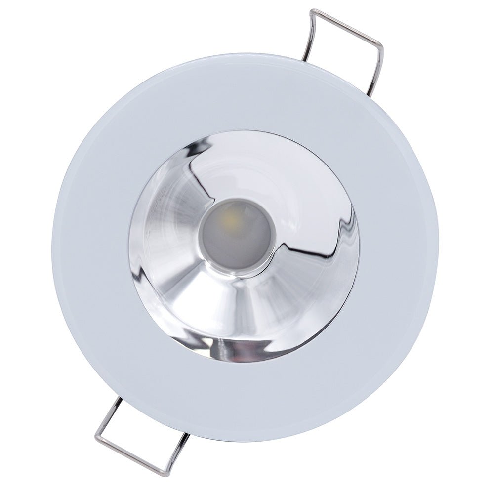 Lumitec Illusion Flush Mount LED Down Light - Warm White - Dimming - White Housing - Chrome Reflector - Anchor Express