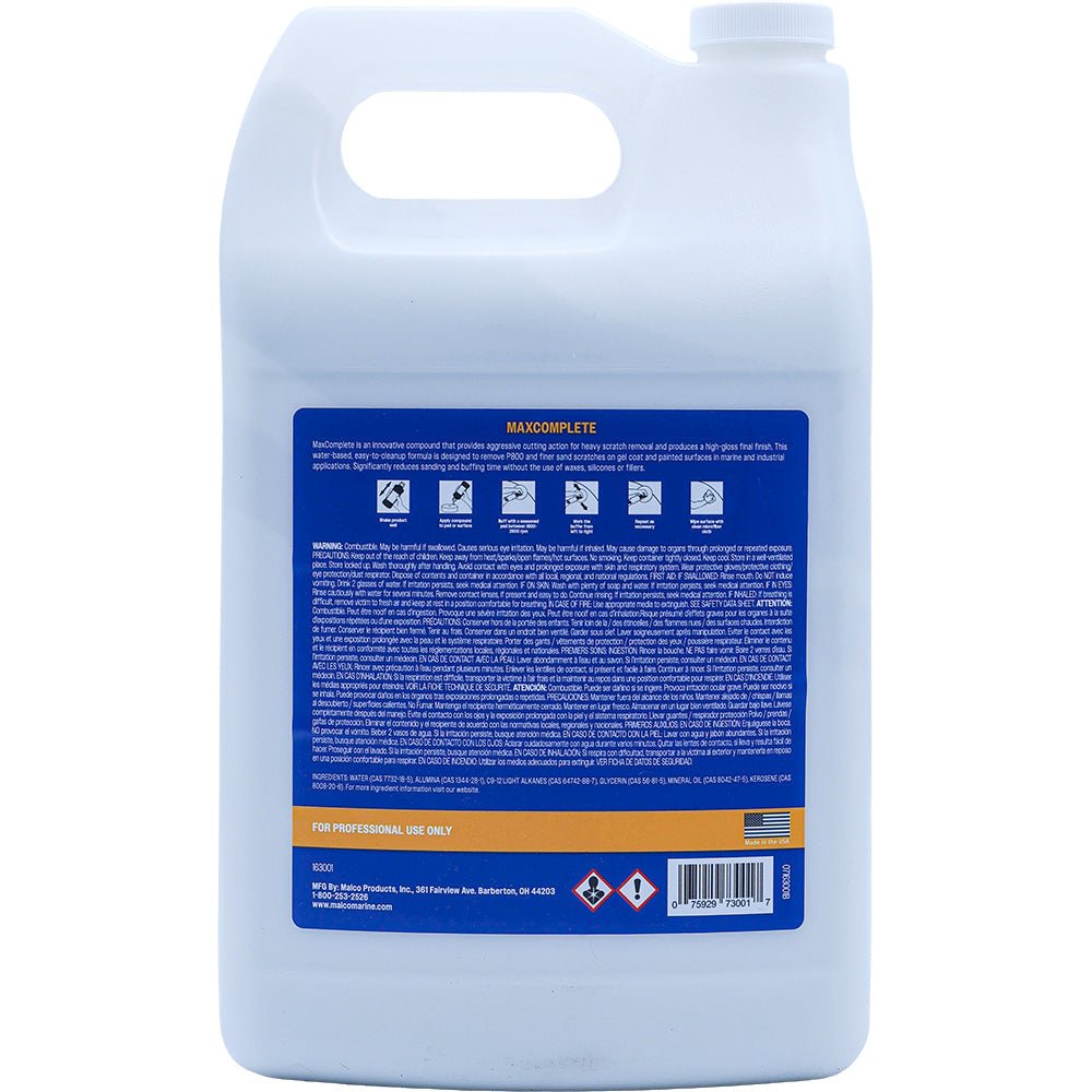Malco MaxComplete Compound 1 Gallon for Marine & Industrial Use - 163001 - Anchor Express