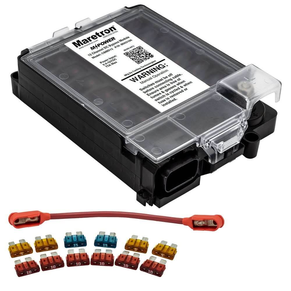 Maretron CBMD12 - R 12 Circuit NMEA 2000 Bypass Module with Fuse Pack and Jumper Wires - CBMD12 - R - Anchor Express