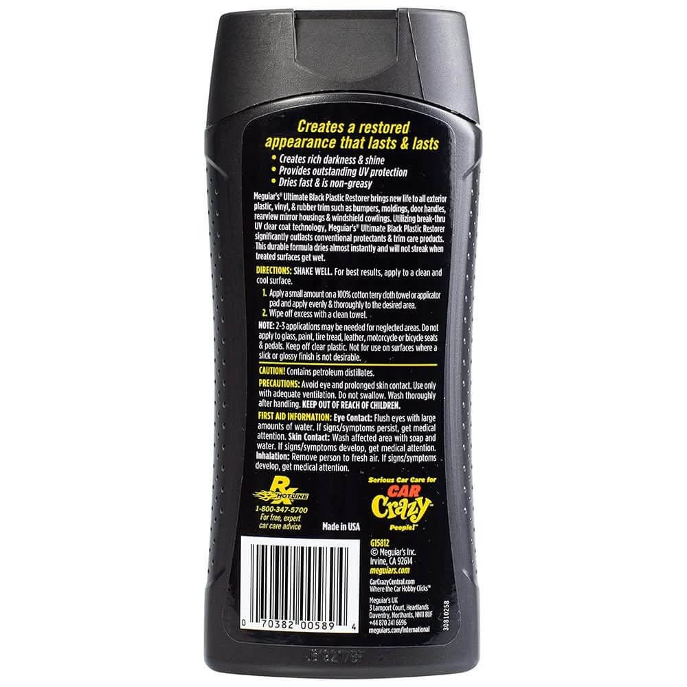 Meguiar's Ultimate Black Plastic Restorer 12oz - Restores Exterior Trim & Rubber - G15812 - Anchor Express