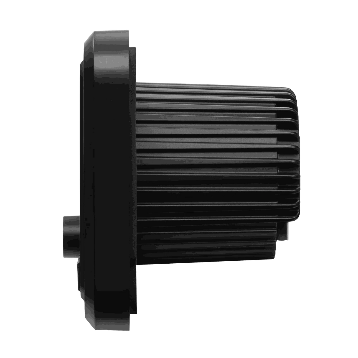 Side view of Boss Audio Bluetooth marine gauge digital media AM/FM receiver in black model MGV550B