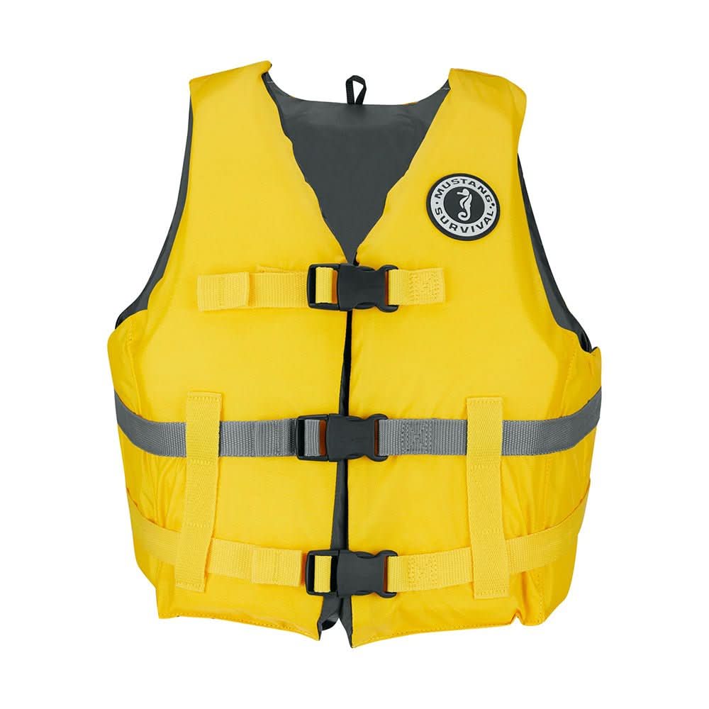 Mustang Livery Foam Vest - XL/XXL - Yellow - MV7010 - 25 - XL/XXL - Anchor Express