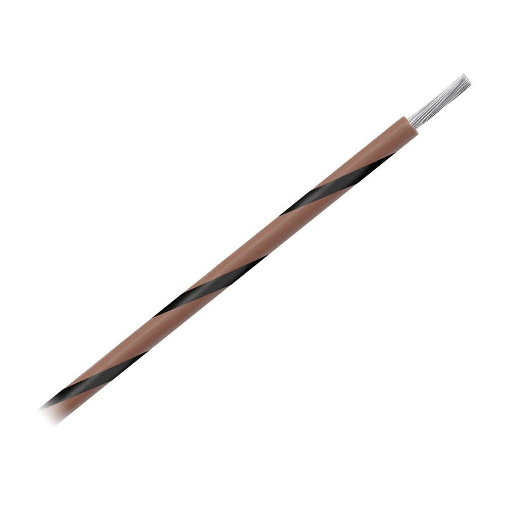 Pacer 14 AWG Gauge Striped Marine Wire 500' Spool - Brown w/Black Stripe - WUL14BR - 0 - 500 - Anchor Express