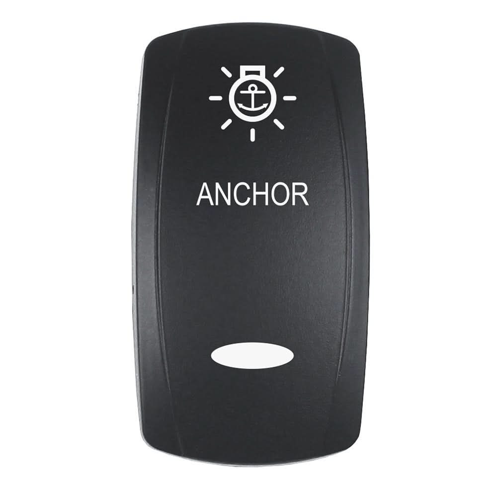 Pacer Actuator - 'ANCHOR' f/V Series Contura Switches - Black - Laser Etched (Top/Bottom Light) - Anchor Express