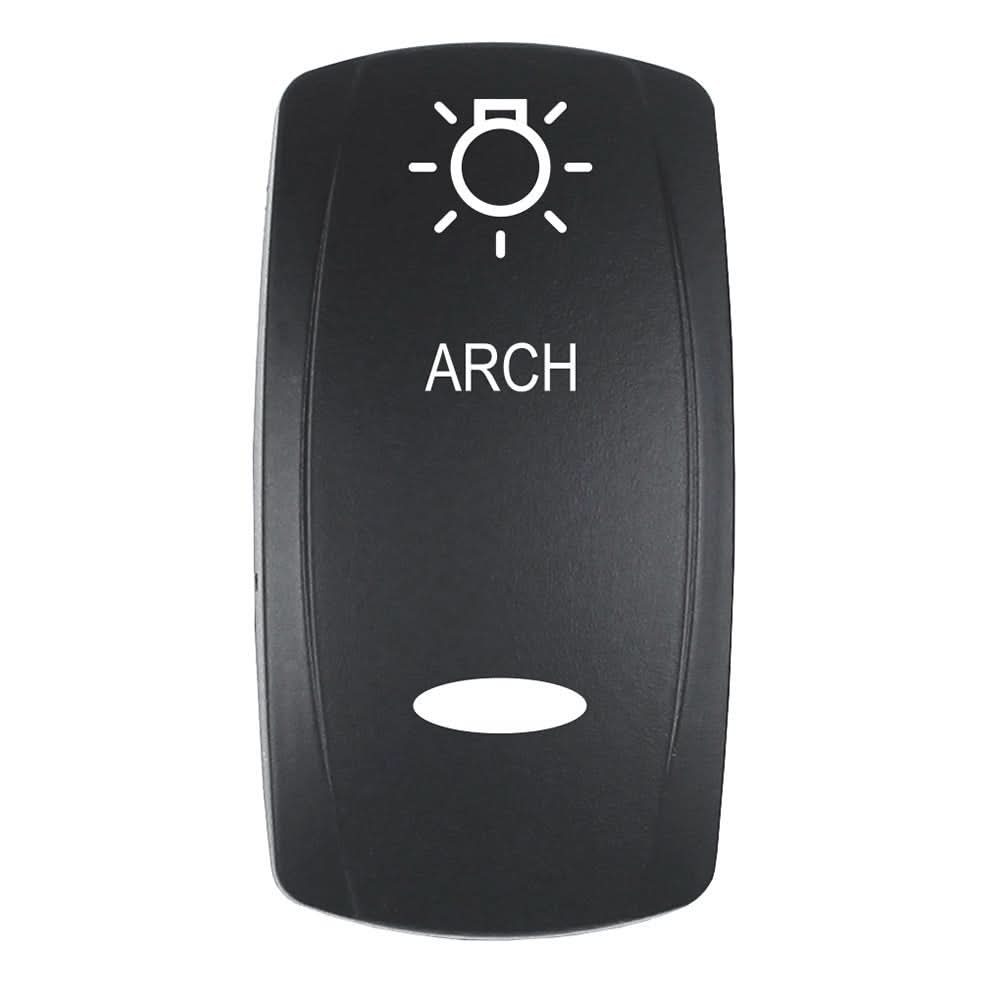 Pacer Actuator - 'ARCH' f/V Series Contura Switches - Black - Laser Etched (Top/Bottom Light) - Anchor Express