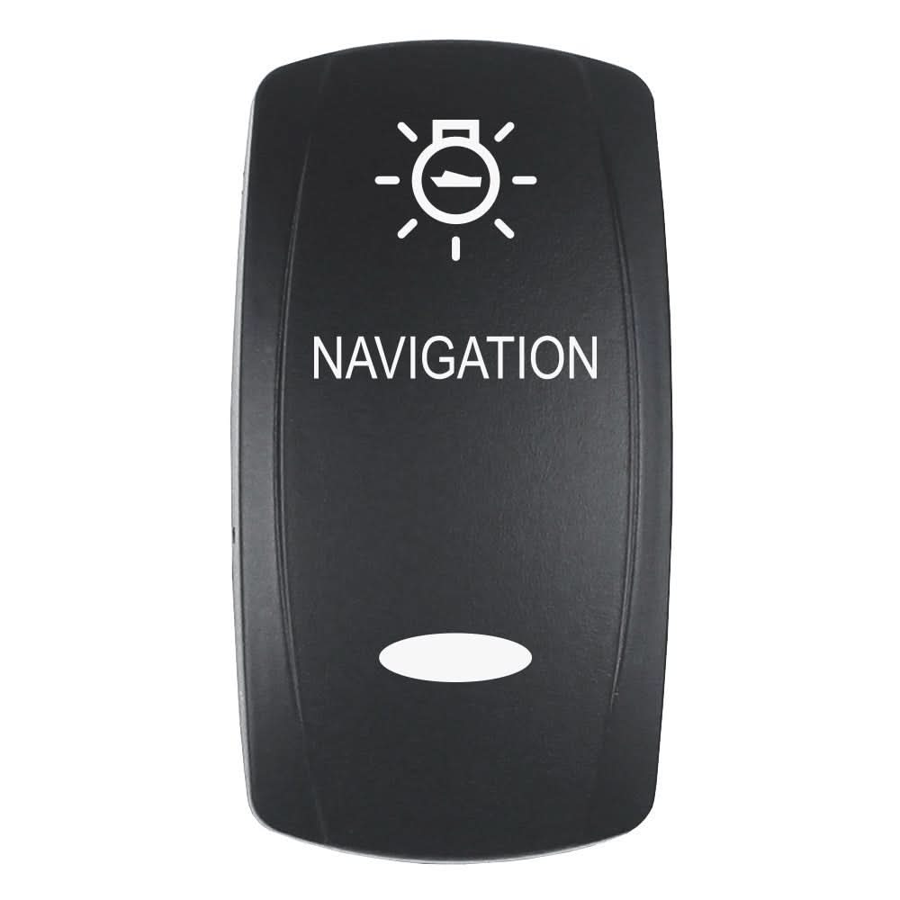 Pacer Actuator - 'NAVIGATION' f/V Series Contura Switches - Black - Laser Etched (Top/Bottom Light) - Anchor Express