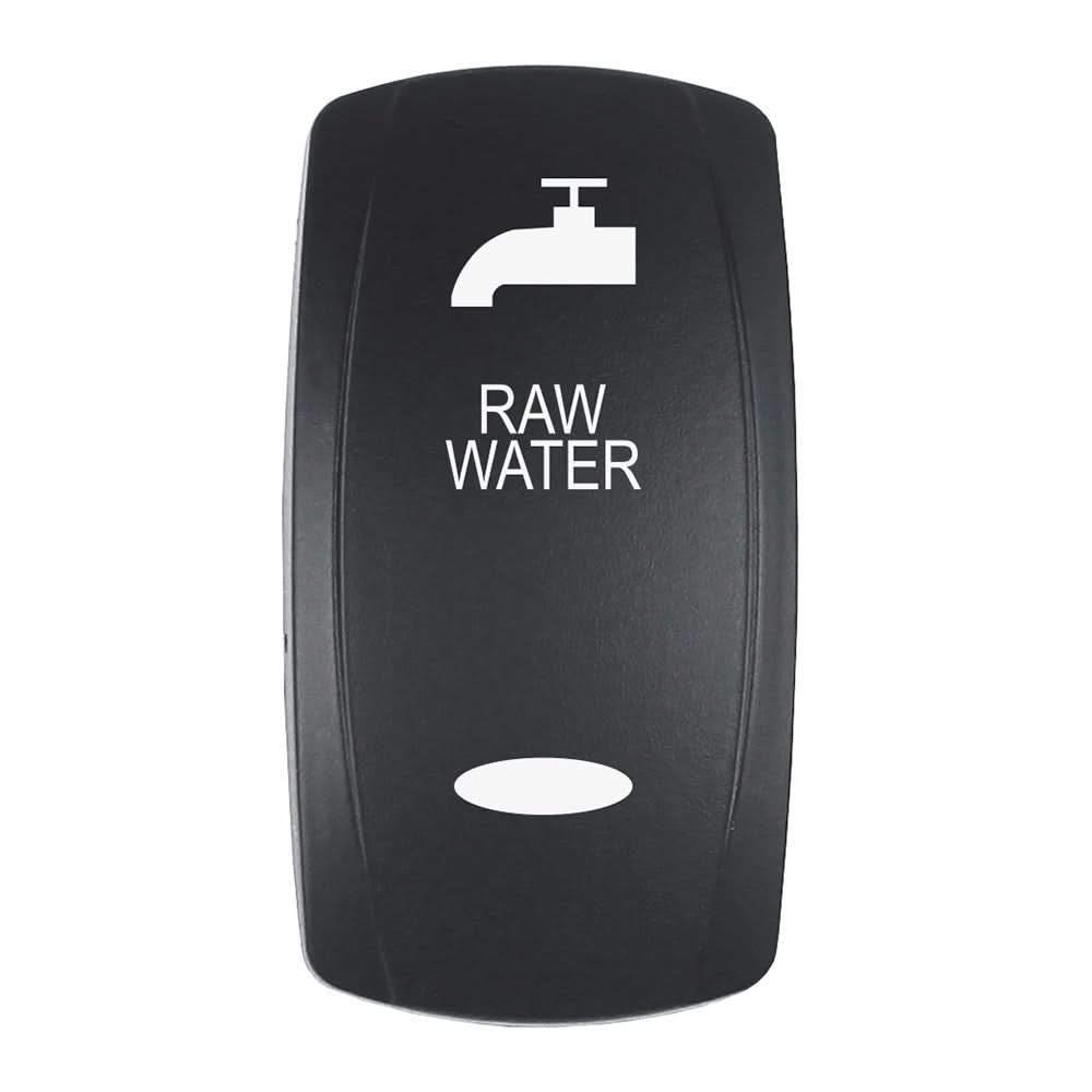 Pacer Actuator - 'RAW WATER' f/V Series Contura Switches - Black - Laser Etched (Top/Bottom Light) - Anchor Express