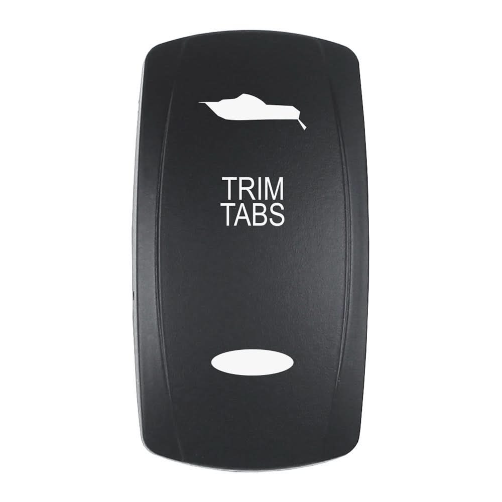 Pacer Actuator - 'TRIM TABS' f/V Series Contura Switches - Black - Laser Etched (Top/Bottom Light) - Anchor Express