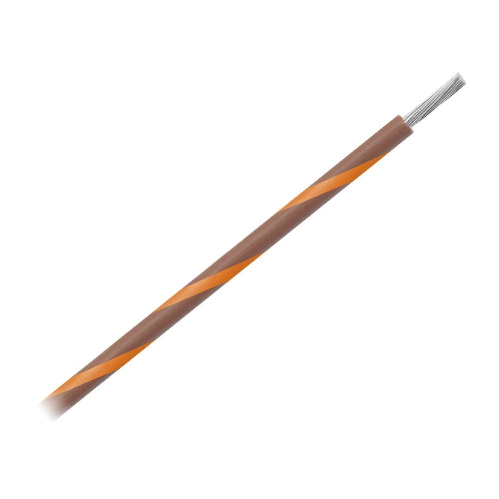 Pacer Group 14 AWG Striped Marine Wire 500 ft Spool - Brown with Orange Stripe - WUL14BR - 3 - 500 - Anchor Express