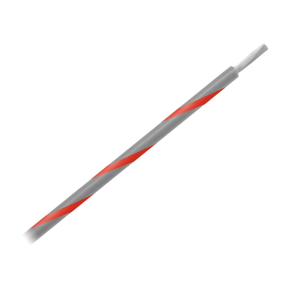Pacer Group 14 AWG Striped Marine Wire 500' Spool - Grey with Red Stripe - WUL14GY - 2 - 500 - Anchor Express