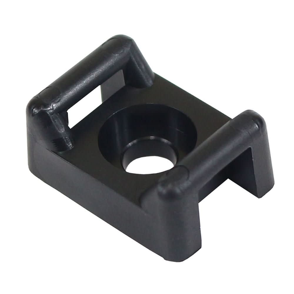 Pacer Screw Down Cable Tie Mount - 10 Screw Mount Method - Black - 100 Pack - Anchor Express