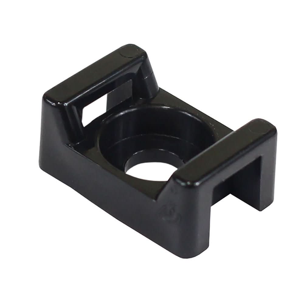 Pacer Screw Down Cable Tie Mount - 8 Screw Mount Method - Black - 100 Pack - Anchor Express