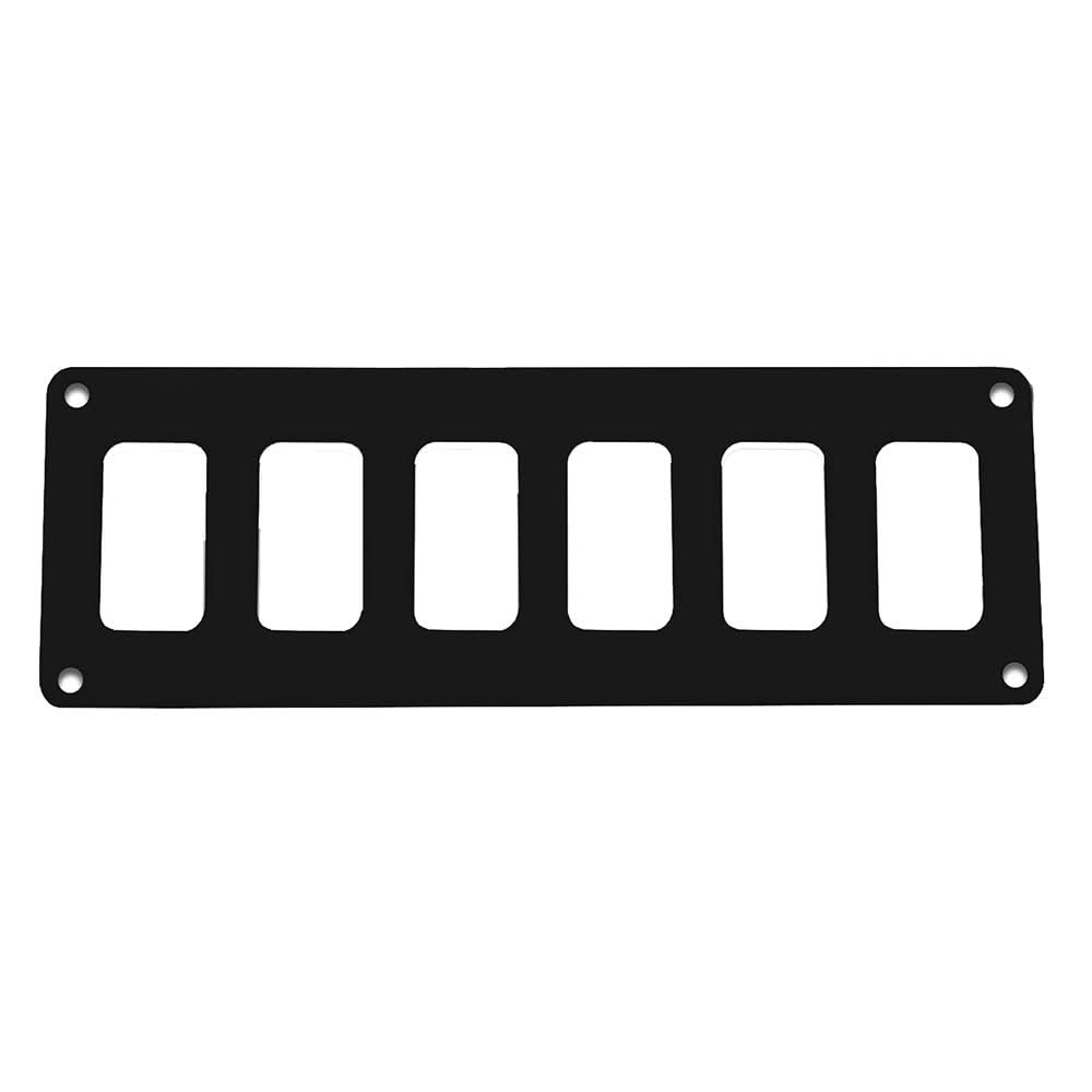 Pacer Switch Panel - 6 Switch & 1 Row - 8" x 2.75" - Black Powder Coated Aluminum - Anchor Express
