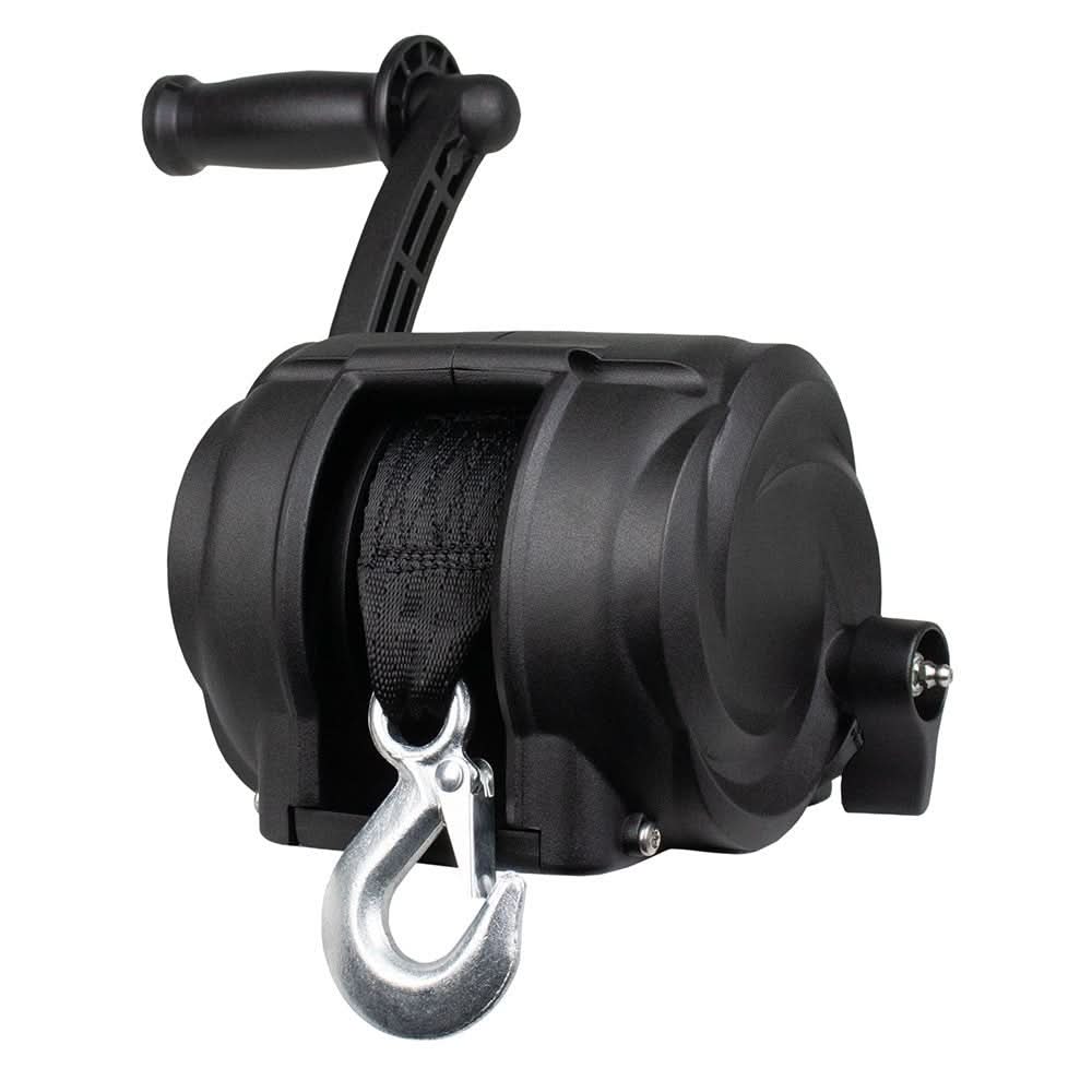 Powerwinch Premier Series 2000lb Trailer Winch with 8 - Inch Crank Arm - Carbon Black - 21300 - W - 2000 - 8 - B - R - Anchor Express